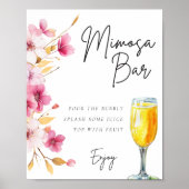 Poster Panneau Floral Mimosa Bar Fête des mariées (Devant)