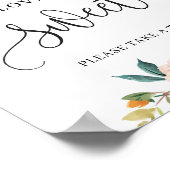 Poster Panneau floral orange Burgundy Blush l'amour est d (Coin)