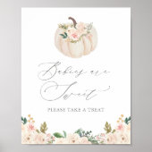Poster Panneau Floral verdure Citrouille Baby shower Trai (Devant)
