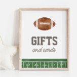 Poster Panneau Football Anniversaire Cartes et Cadeaux<br><div class="desc">Montrez aux invités d'anniversaire où laisser leurs cartes et cadeaux avec ce panneau sur le thème du football.</div>