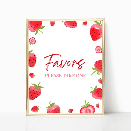 Poster Panneau Fraise Berry Sweet Party Faveurs