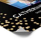 Poster Panneau funéraire | Célébration de la vie noir or (Coin)