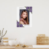 Poster Panneau funéraire photo argent violet (Cuisine)