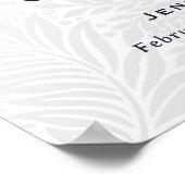 Poster Panneau funéraire photo floral rose bleu (Coin)