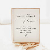 Poster Panneau Génération d'amour | Panneau Mariage moder