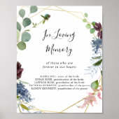 Poster Panneau géométrique doré et bordeaux en souvenir a (Devant)