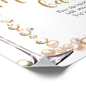 Poster Panneau Gold Pearls et Prosecco Champagne Mimosa B (Coin)