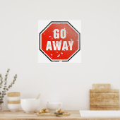 Poster Panneau Grunge 'Go Away' (Cuisine)