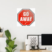 Poster Panneau Grunge 'Go Away' (Bureau à domicile)