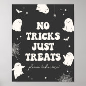 Poster Panneau Halloween Fantôme Effrayant Pas de Farces (Devant)