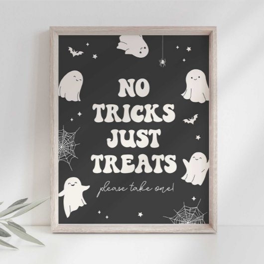 Poster Panneau Halloween Fantôme Effrayant Pas de Farces
