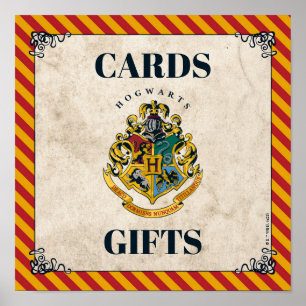 Poster Panneau Harry Potter Hogwarts Cartes et Cadeaux d'