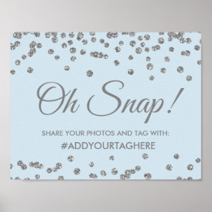 Poster Panneau Hashtag Argent Faux Parties scintillant Co
