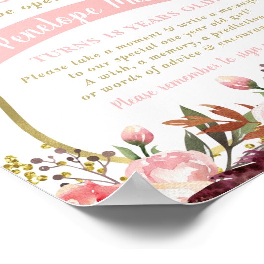 Poster Panneau Heure Capsule Premier anniversaire (Coin)