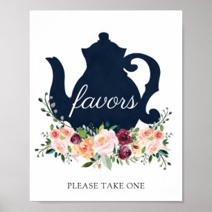 Poster Panneau Heure pour Tea Favors
