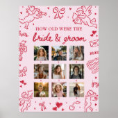 Poster Panneau « How Old Were Bride & Groom » Dessiné à l (Devant)