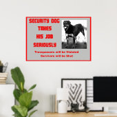 Poster Panneau Humour Rottweiller (Bureau à domicile)