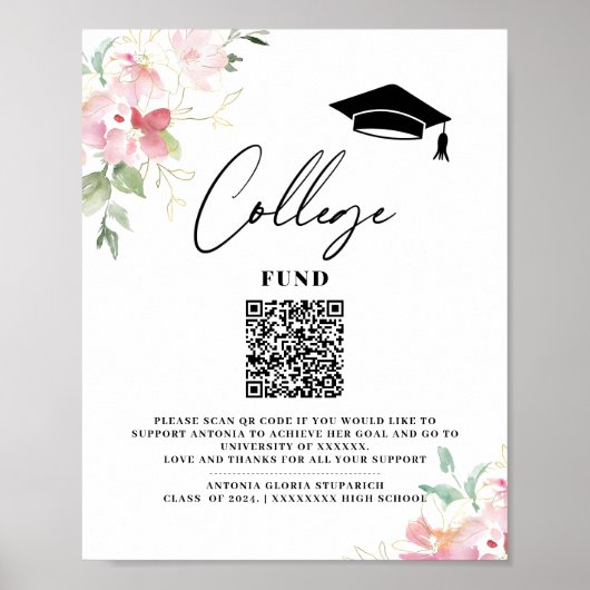 Poster Panneau imprimable de remise des diplômes floraux (Devant)