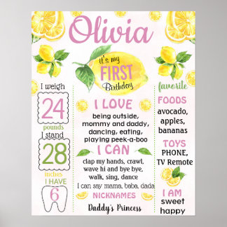 Poster Panneau jalon du premier anniversaire de la limona