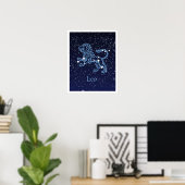 Poster Panneau Léo Constellation et Zodiaque avec étoiles (Bureau à domicile)