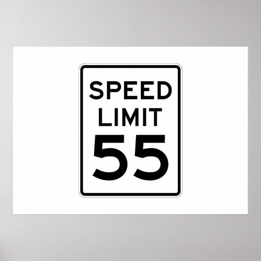 Poster Panneau Limite de vitesse 55 MPH (Devant)