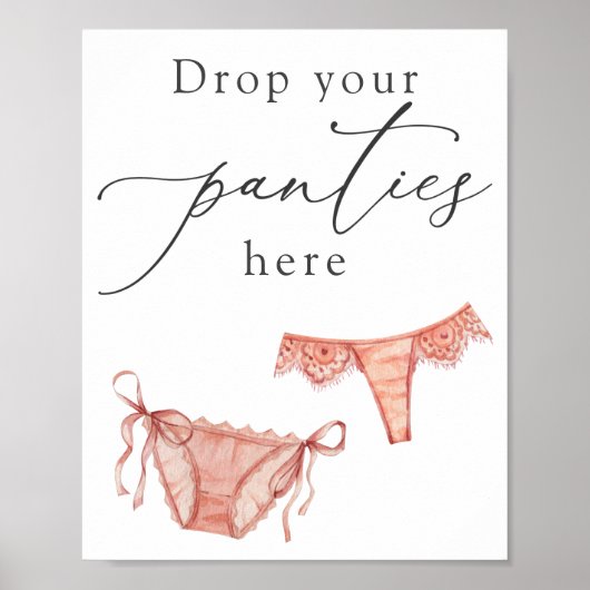 Poster Panneau Lingerie Shower Déposez vos sous-vêtements (Devant)