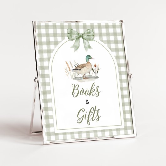 Poster Panneau Livres et Cadeaux Canard Mallard Gingham p