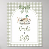Poster Panneau Livres et Cadeaux Canard Mallard Gingham p (Devant)