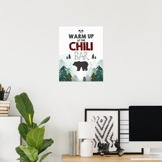 Poster Panneau Lumberjack Wild One Forest Trees Chili Bar (Bureau à domicile)