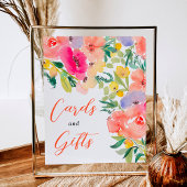 Poster Panneau lumineux boho jardin fleuri nuptiale douch