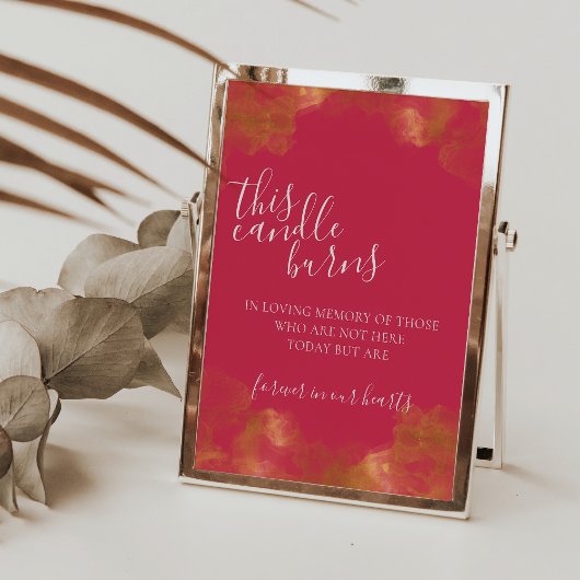 Poster Panneau Magenta Cette bougie brûle en souvenir
