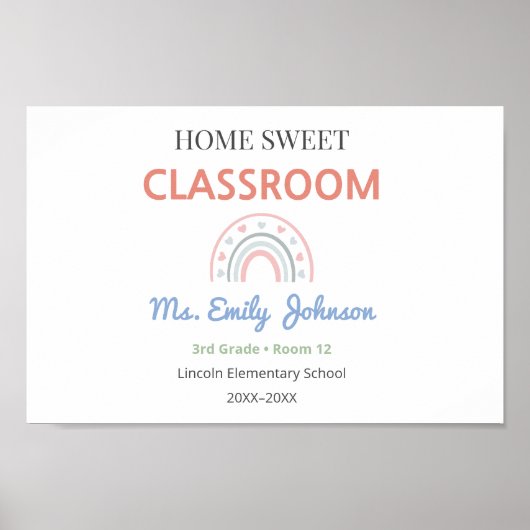 Poster Panneau Maison Douce Classe avec nom de l'enseigna (Devant)