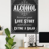 Poster Panneau mariage Alcohol BLACKBOARD-CHALKBOARD (Bureau à domicile)