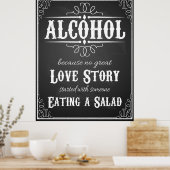 Poster Panneau mariage Alcohol BLACKBOARD-CHALKBOARD (Cuisine)