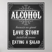 Poster Panneau mariage Alcohol BLACKBOARD-CHALKBOARD (Devant)