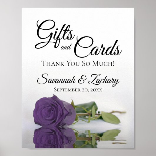 Poster Panneau Mariage Amethyst Purple Rose Cadeaux et Ca (Devant)