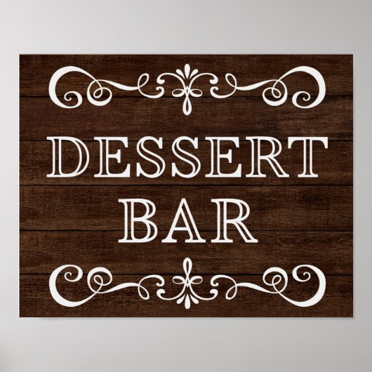 Poster Panneau mariage - Bar-dessert Panneau Rustique Mar (Devant)