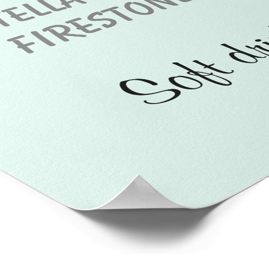 Poster Panneau mariage Bar, signature cocktail, Boisson. (Coin)