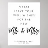 Poster Panneau Mariage Blanc Et Noir (Devant)