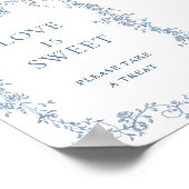 Poster Panneau Mariage bleu Dusty Love is Sweet (Coin)