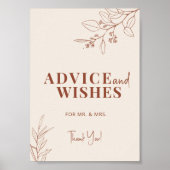 Poster Panneau Mariage Boho Conseils Et Souhaits (Devant)