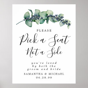 Poster Panneau Mariage Botanique Choisir Un Siège Et Non