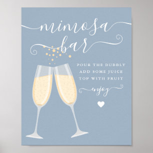Poster Panneau Mariage Brunch Mariage Dusty Blue Mimosa B