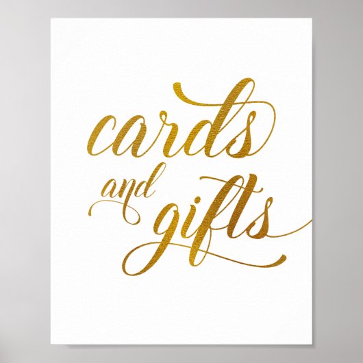 Poster Panneau Mariage & Cadeaux | Feuille d'Or (Devant)