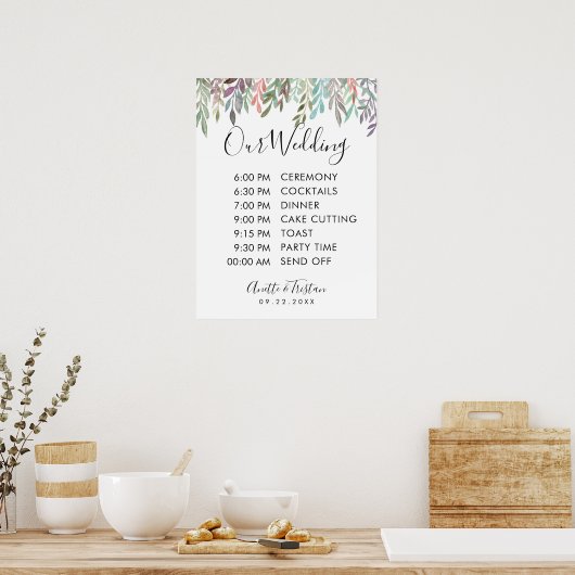 Poster Panneau mariage - Calendrier Mariage Panneau vert (Cuisine)