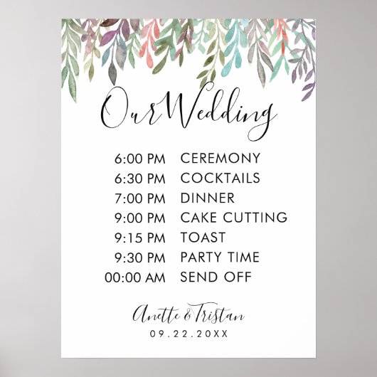 Poster Panneau mariage - Calendrier Mariage Panneau vert (Devant)