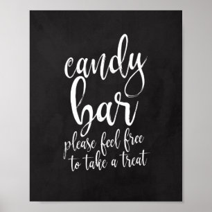 Poster Panneau Mariage Candy Bar Chalkboard Script 8x10