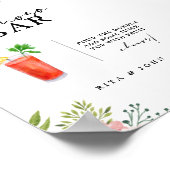 Poster Panneau Mariage Carnation Floral Script Mimosa Bar (Coin)