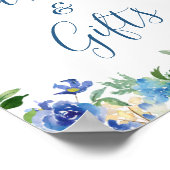 Poster Panneau Mariage Cartes et Cadeaux Blue Hydrangea F (Coin)