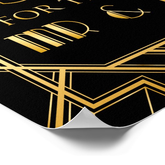 Poster Panneau Mariage Cartes et Cadeaux | Gatsby Art Déc (Coin)